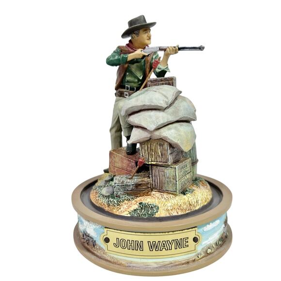 Franklin Mint John Wayne Hand Painted Sculptures Lot 4 Glass Globe Mint Cond - Picture 10 of 11